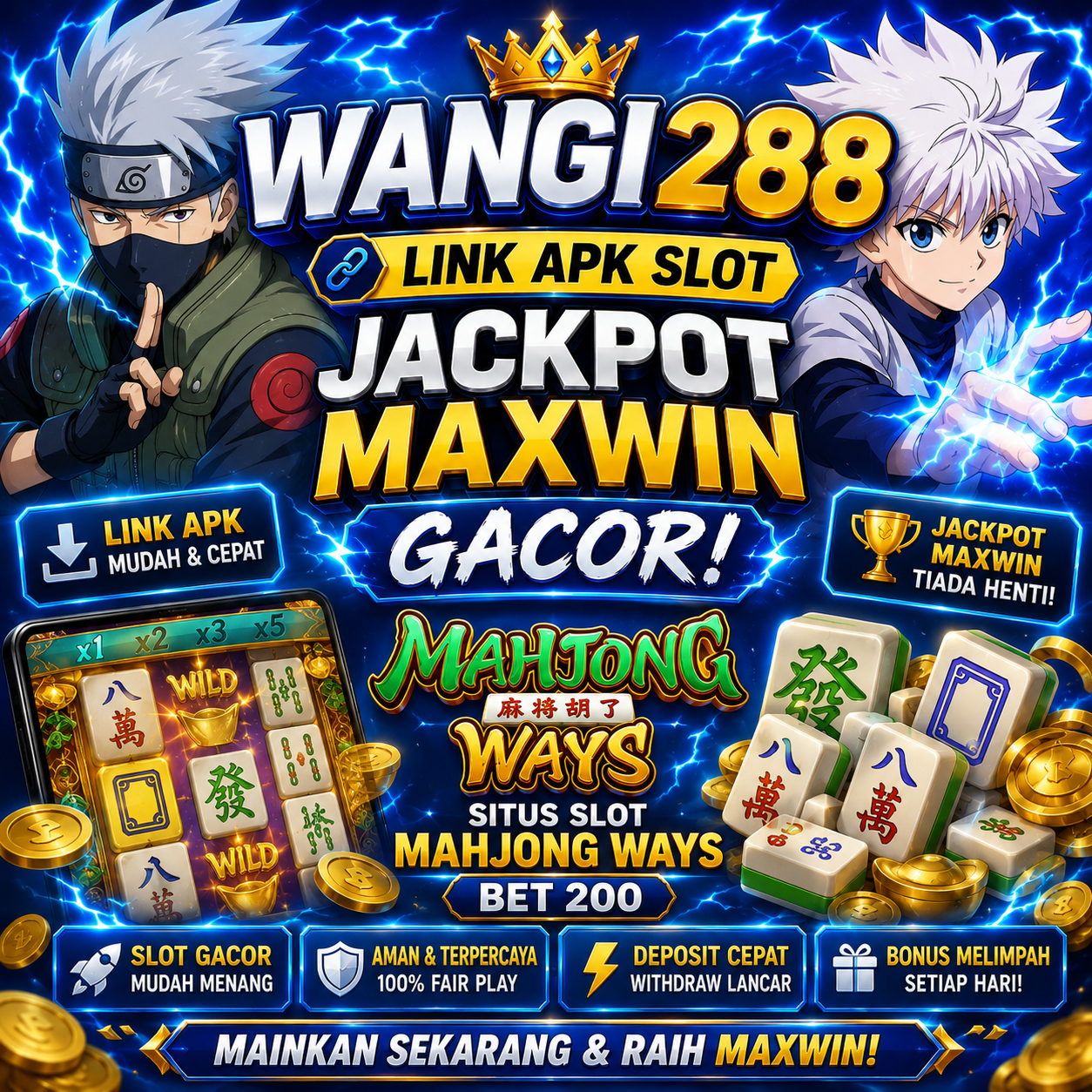 WANGI288: Link APK Slot Jackpot Maxwin Gacor & Situs Mahjong Ways Bet 200